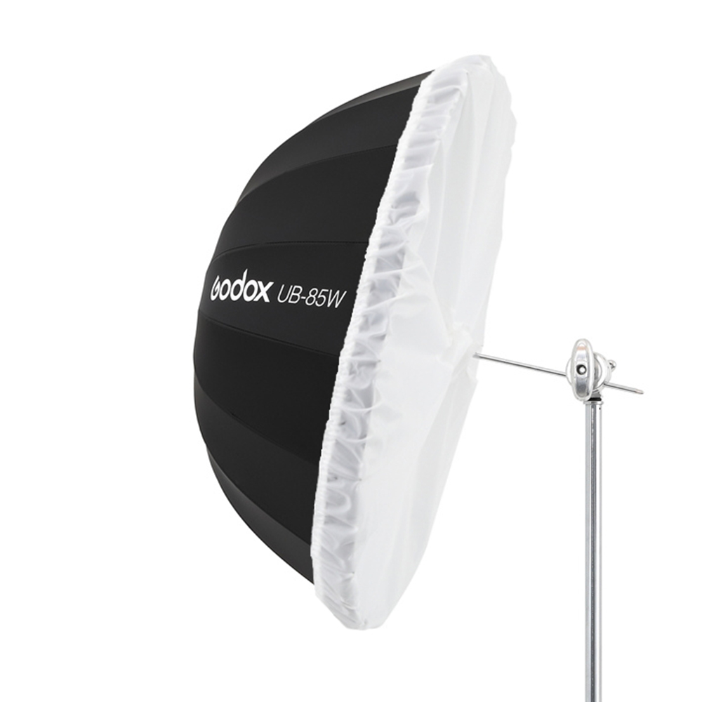 Godox UB-85W 33.5in 85Cm Parabolische Zwart Wit Reflecterende Paraplu Studio Licht Paraplu Met Zwart Zilver Diffuser Cover Doek: Kit 2