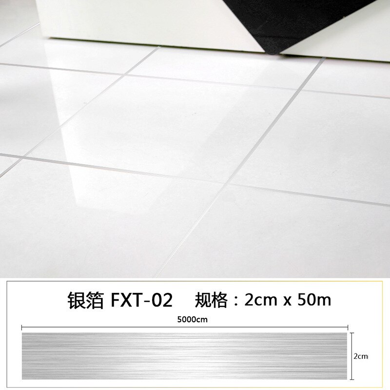 Living Room Floor Tiles Beautiful Seam Stickers Waterproof Floor Seam Stickers Decorative Stickers Diagonal Stickers Self-Adhesi: silver 20mm