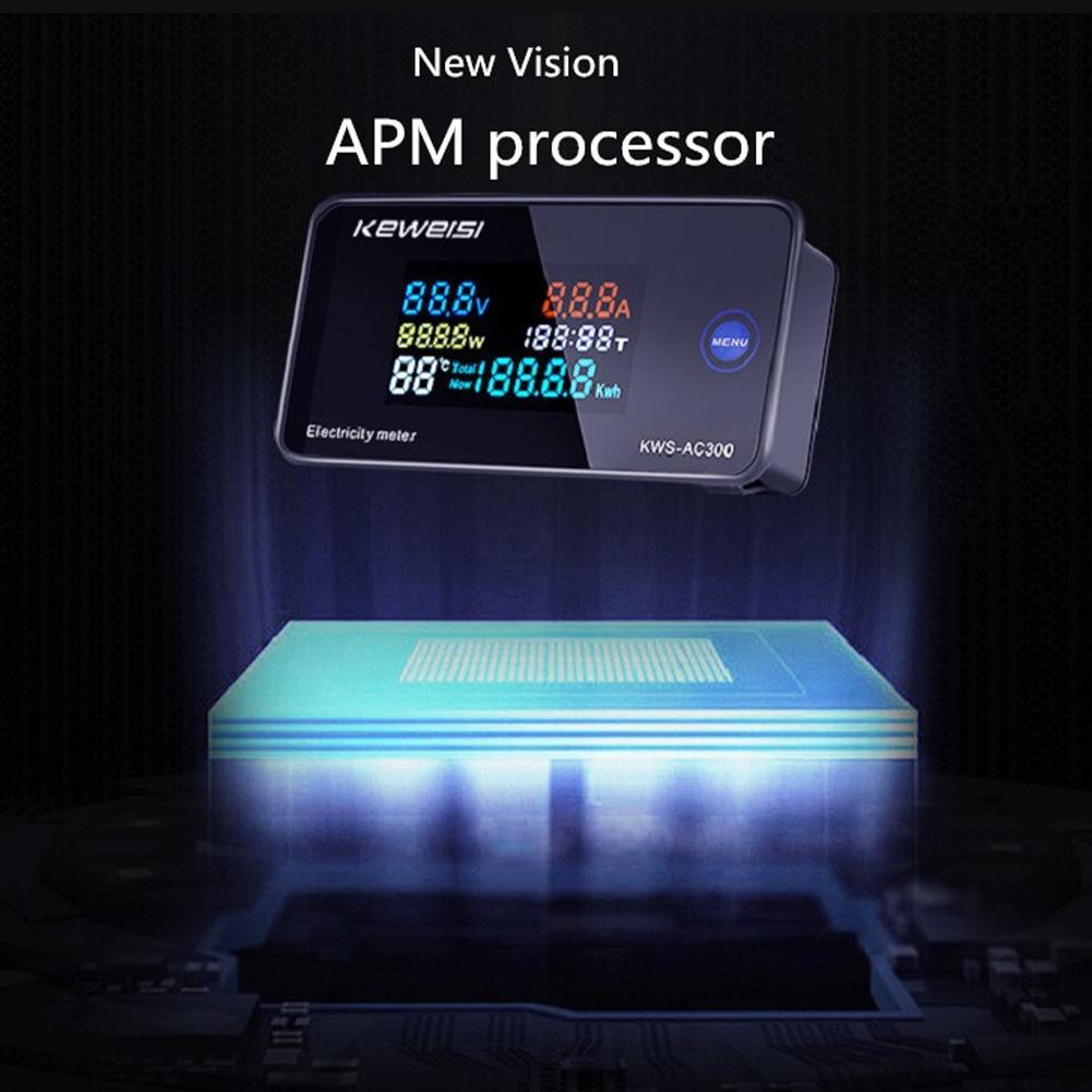 AC 50~300V 100A Digital Electricity Meter Voltmeter Measurement Current Voltage CT With Ammeter Temperature Power Y4J7