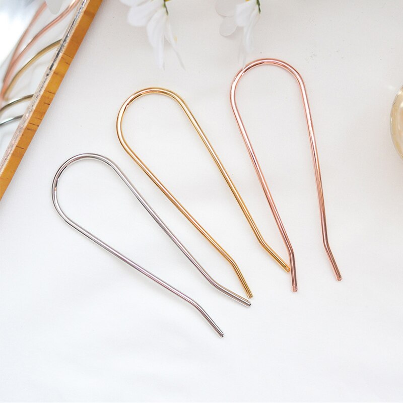 Varillas de pelo de Metal minimalistas para mujer, Clip colorido en forma de U, horquilla de cabello para niña, moño, accesorios para el cabello