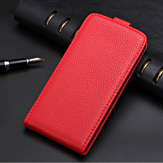 On BQ 5516L Cover Business Vintage Leather Flip Case For BQ BQ-5516L Twin Case 100% Special Cover PU Plain Cute Phone Bag: Red lizi