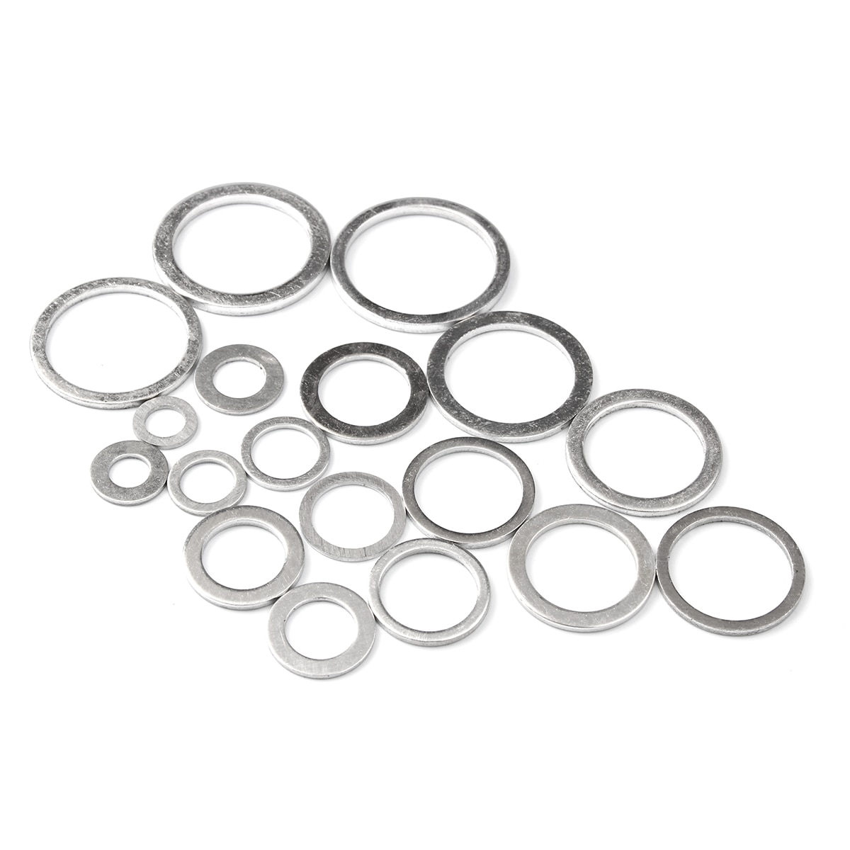 450pc pakninger skiver pakning aluminium flat metall skive pakning assortert aluminium tetningsringer sett