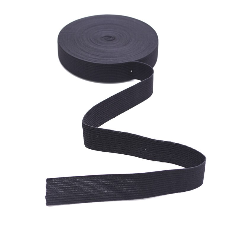 Banda elástica plana para costura, cinta de goma blanca y negra, accesorios de ropa, manualidades, 10 yardas