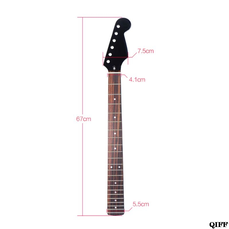 22 bånd erstatning lønnhals gripebrett av imitert rosentre for elektrisk gitar