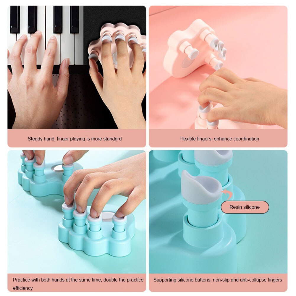 1 Pair Of Piano Finger Trainer Fingers Strength Training Tools Finger Correctors Soft Finger Pads Piano Keyboard