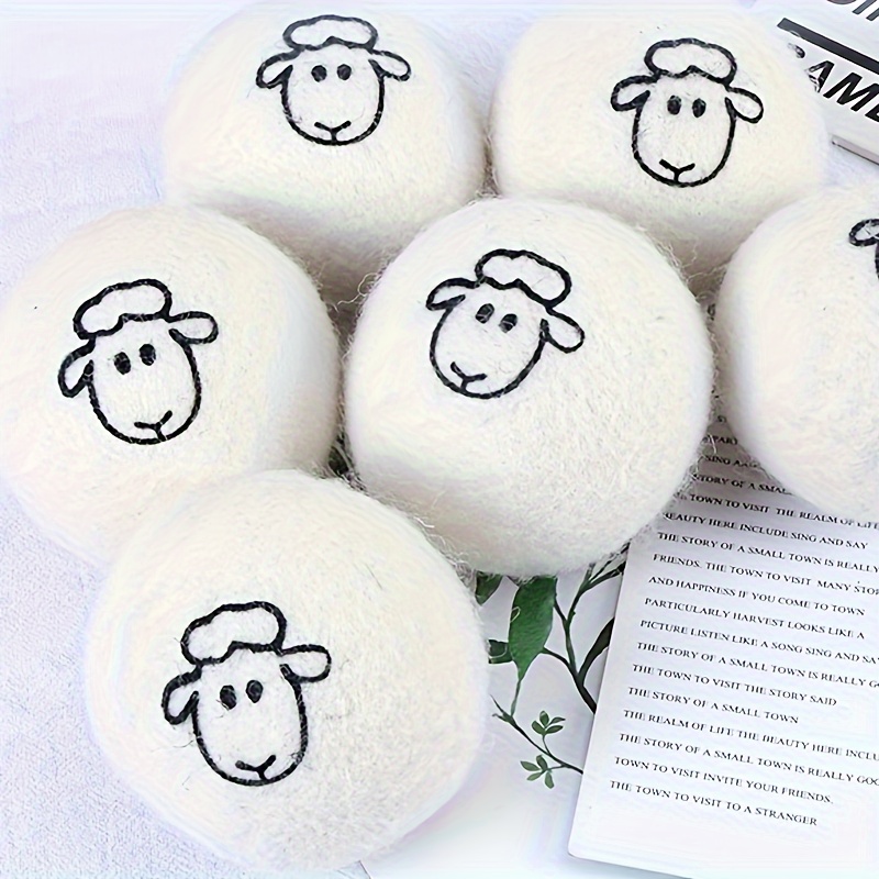 Bolas de secado de lana, 6 uds., electricidad estática, suavizante de arrugas, Bola de lavado, suministros para el cuidado de la ropa, aparatos de limpieza del hogar
