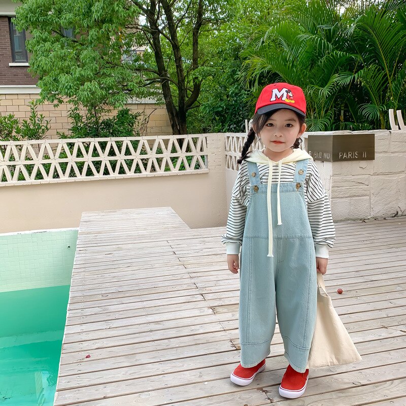 Kids Baby Meisjes Denim Overall Herfst 2-6yrs Oudere Baby Jongens En Meisjes Losse Casual Jeans Kinderen Denim Broek Kinderen doek: light blue / 5T