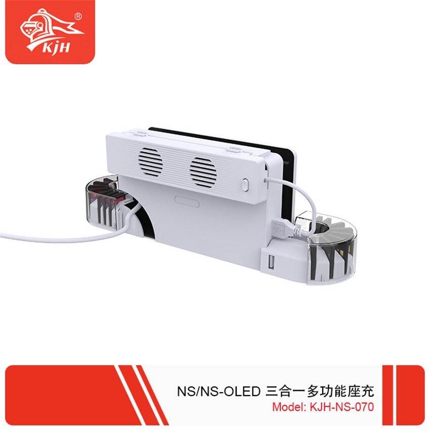 Switch OLED Host Cooling Fan Joycon Handle Charging Base with Card Box Temperature Cooler Fan for Switch Console NS Accessories