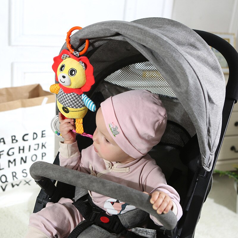 Baby Rattles Toys Stroller Hanging Soft Toy Cute Animal Doll Baby Crib Bed Hanging Bells Toys Stroller Hanging Accessories