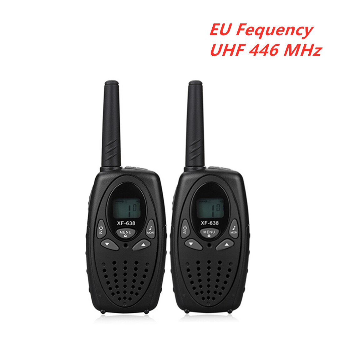 Walkie Talkie XF-638 2PCS Handheld Zwei Weg Intercom Tragbare Radio XF 638 Talkie Walkie UHF 462-467MHz & 446MHz Walkie-talkies: Black EU Fequency