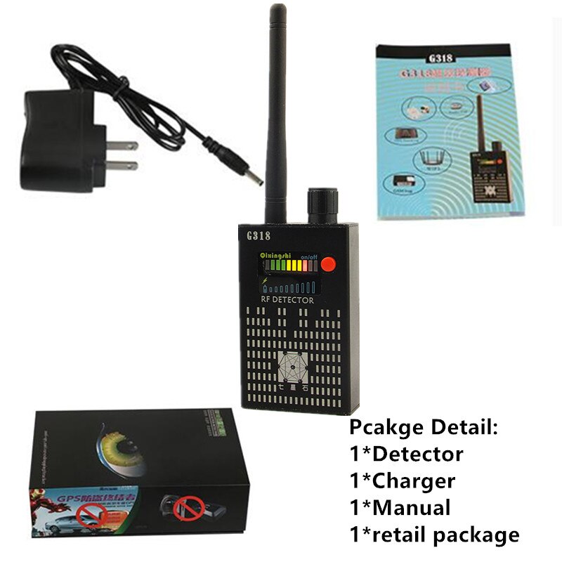 FreeShip RF Wireless Signal Radio Detector Camera Full Range Auto Detection Tracer Finder 1MHz-8GHz Adjustable EU/US Plug