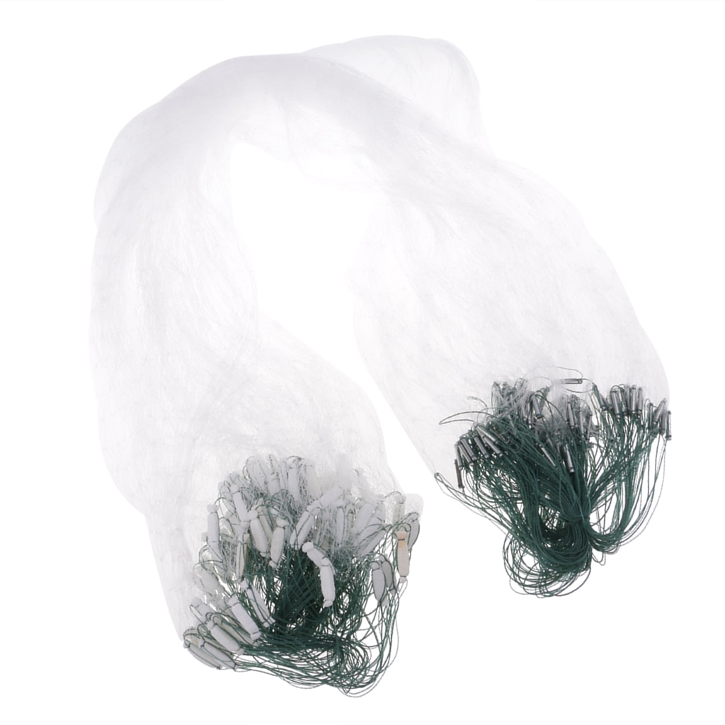 20m Polyethylene Sticky Single Layers Clear Green Bait Trap Monofilament Fishing Gill Net with Floating Screen Mesh Trap