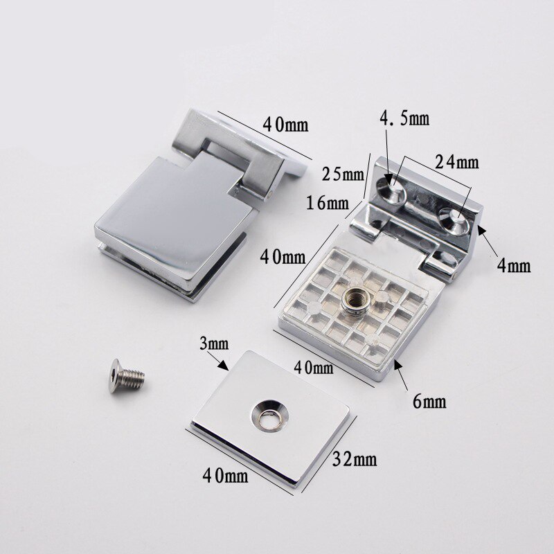 8-10mm Frameless Bracket Wall To Glass Door Hinges Bathroom Shower Door Bracket Wall Mount Door Hinge