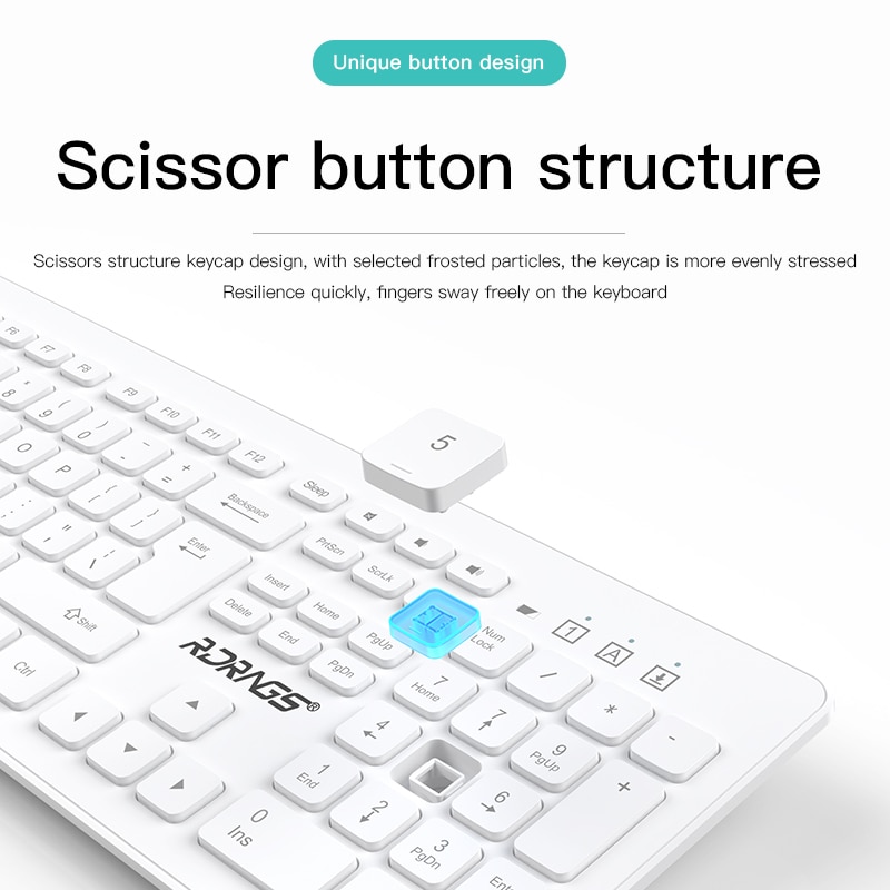 Silent Keyboard and Mouse Set Wired Ergonomic Mute Keycap Office Gaming USB Full-size Keyboard Mouse Combo Desktop PC Keyboard