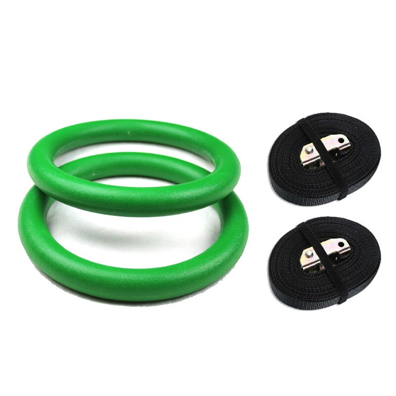 28mm abs gymnastikringe pull-up fitness gym ringe til arm bryst mavemuskel krop styrketræning crossfit træning: Grønt sæt