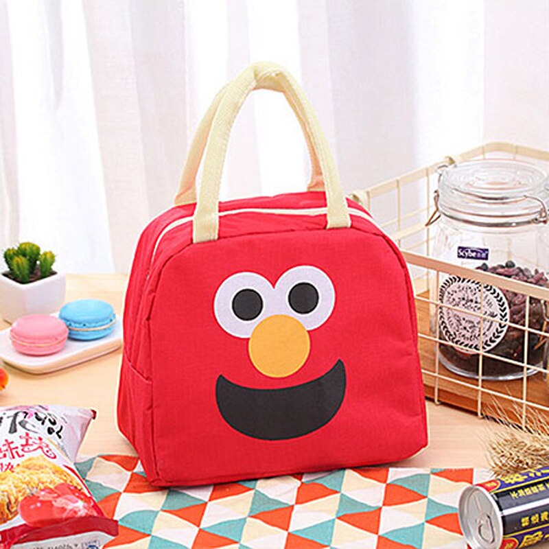 Moda dos desenhos animados saco de almoço para as mulheres saco de comida térmica lancheira tote sacos de isolamento novo portátil à prova dwaterproof água lona saco térmico: E