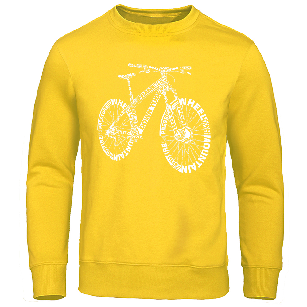 Mountain Bike Cycling Hooded Bicycle Amazing Sweatshirt Men Casual Oversized Clothing Crewneck Breathable Hoody Hip Hop Hoodie: M / Yellow