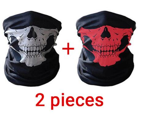 Motorcykelmask sommar balaclava 2 delar dödskalle spökmask biker motor ansiktsskydd vindtät utomhus ansiktsmasker halsduk: C