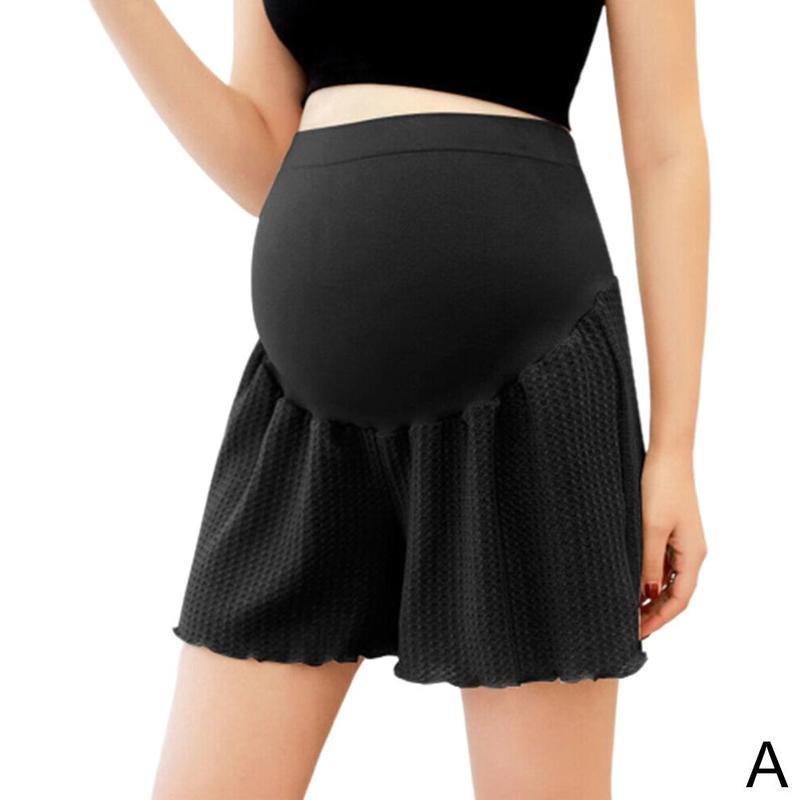 Maternity Shorts For Pregnant Women High Waist Pregnancy Maternity Shorts Straight Pants Pregnancy Trouser Clothing Clothes Q1T7: Black / XL