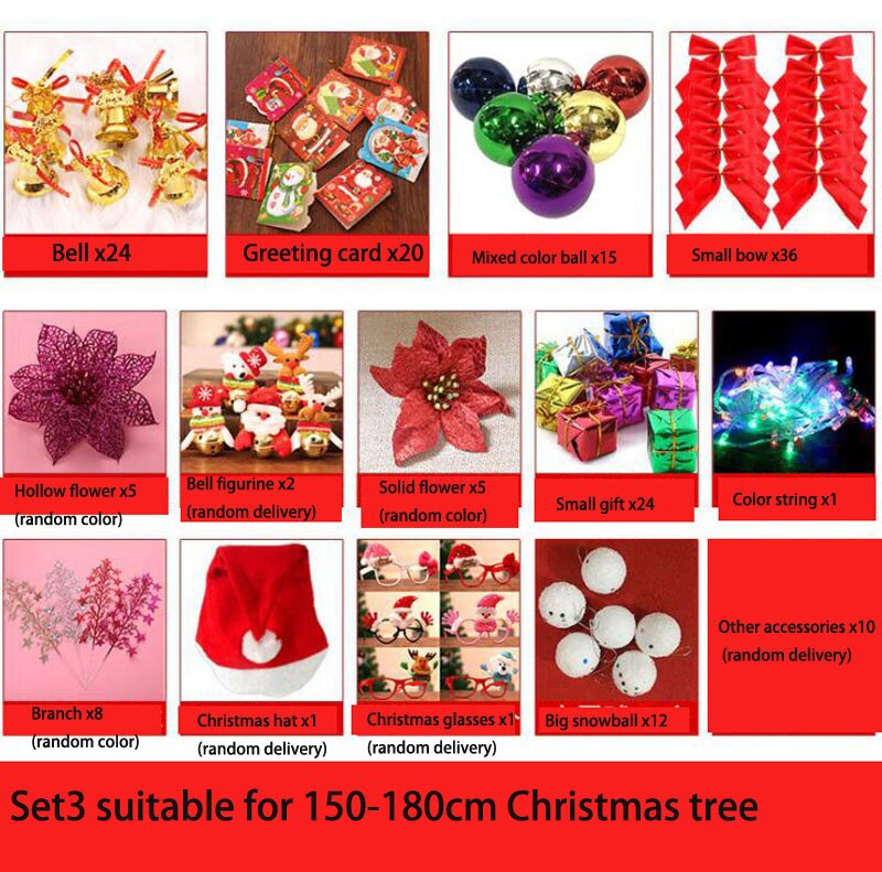 Simulation Christmas Tree 60cm/120mPVC Pine Needle Christmas Tree Pink Green Christmas Party Home Decora Accessories Set: set3