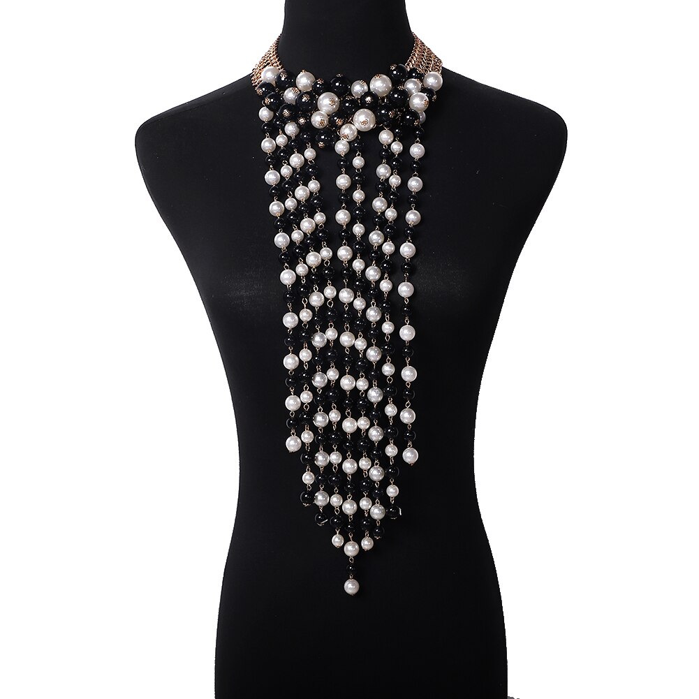 Miwens Luxe Unieke Gesimuleerde Pearl Body Kettingen Sieraden Voor Vrouwen Bridal Wedding Big Verklaring Jewelrys Brand: Necklace 18