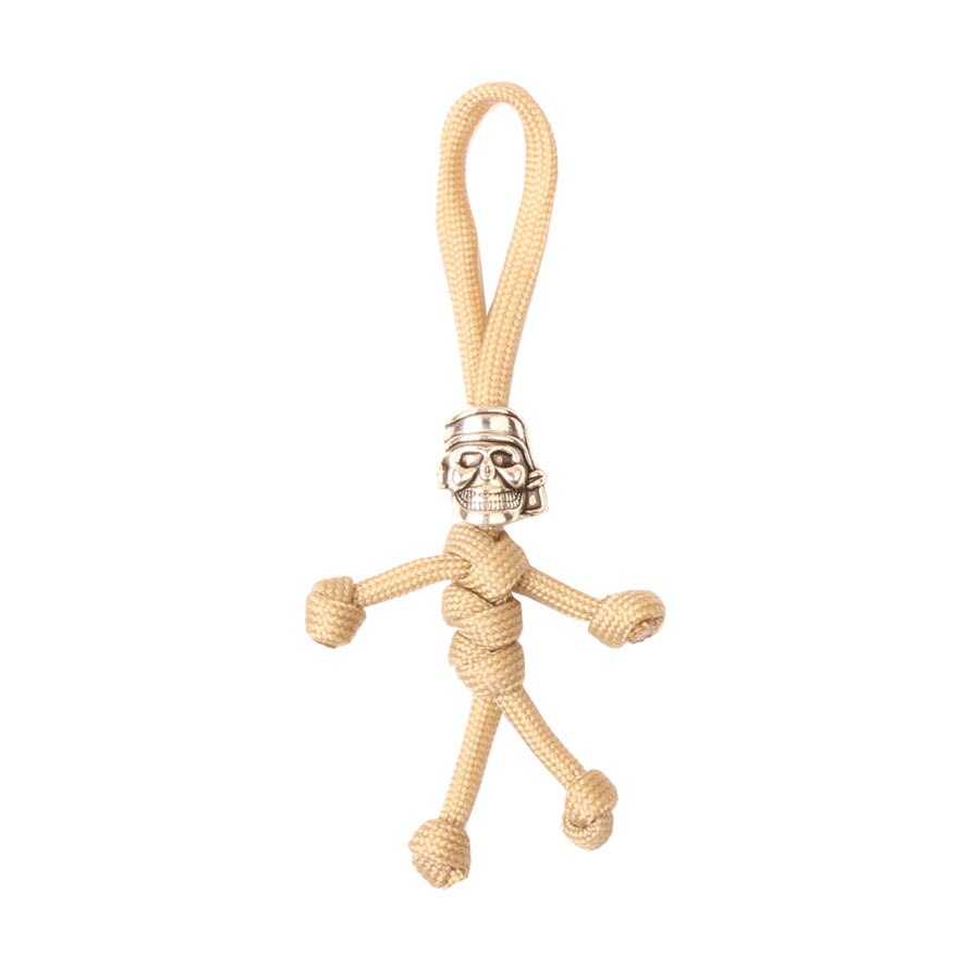 Campingsky paracord rep nyckelring utomhus camping överlevnad utrustning fallskärm sladd pirat nyckelring ring camping verktyg: Beige