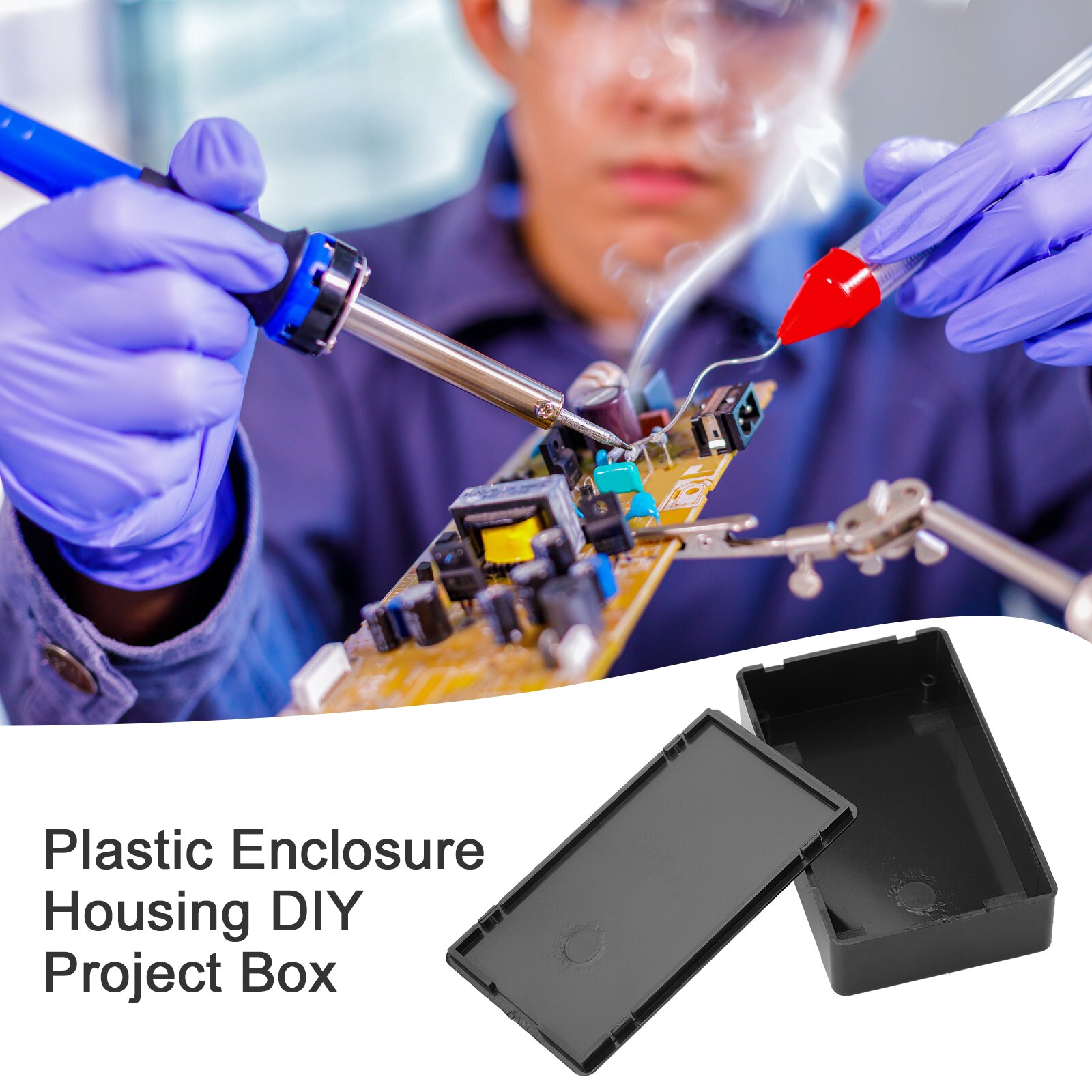 Black DIY Small Enclosure Junction Box Electronic Project Case Plastic Project Box For Electronic Projects Power Supply Units