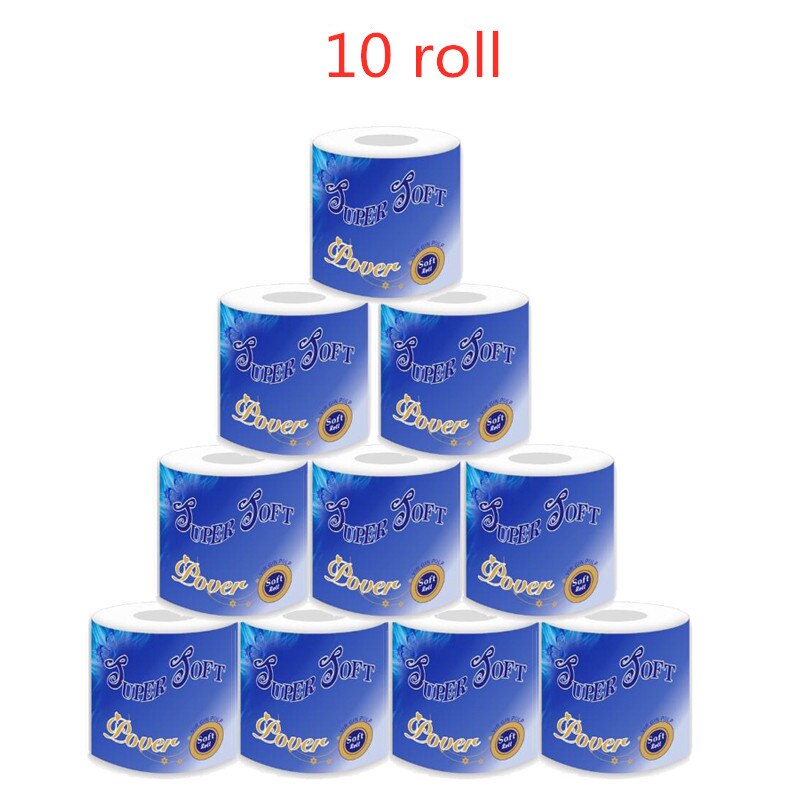 Soft Toilet Paper Bath Tissue Household Wood Pulp Lint-free Cleaning Paper Comfortable Sanitary Toilet Paper Tissue: white 10 roll