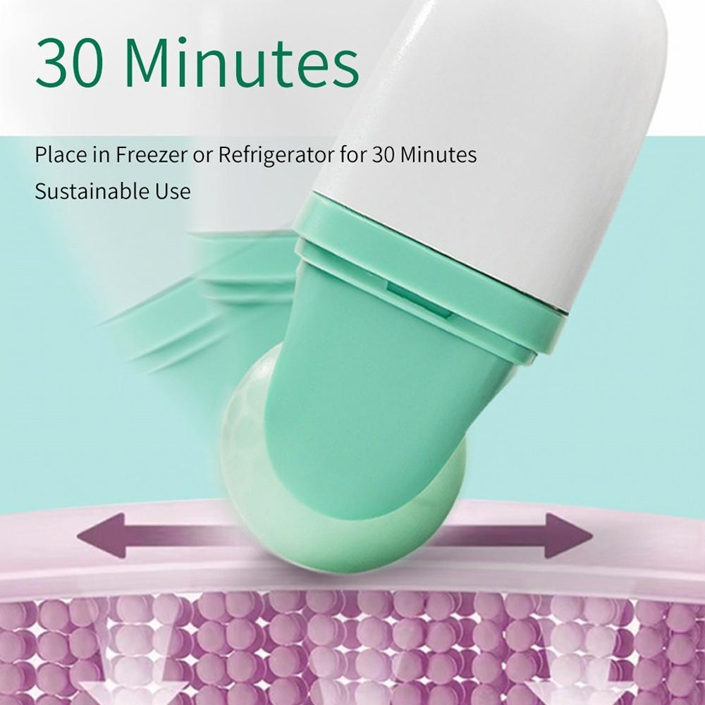 Tweekoppige gezichtsijsroller, gebruikt voor gezichts- en hoofdmassage, gemaakt van harsmateriaal, zonder geur en batterij