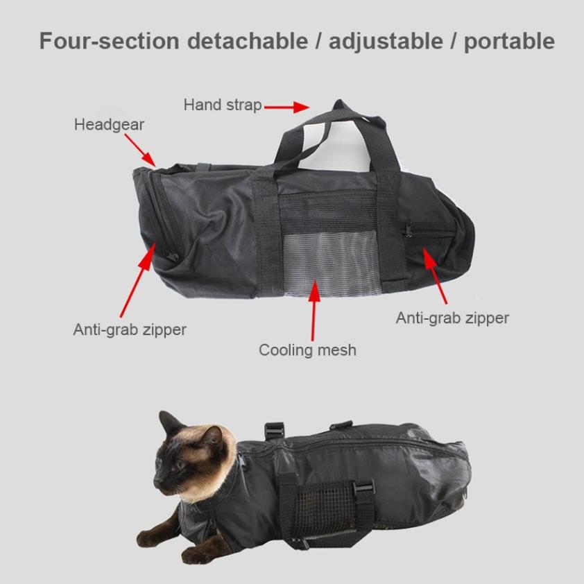 Multi-Functionele Kat Grooming Tas Terughoudendheid Tas Katten Nail Knippen Cleaning Grooming Tas Huisdier Supply Cat Carriers