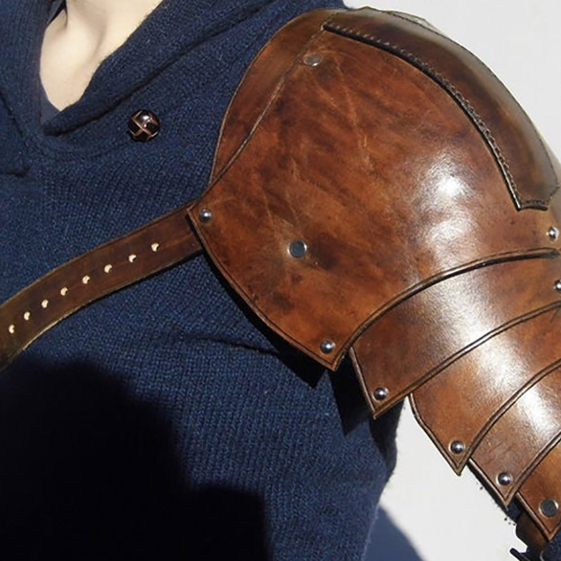 Armadura de hombro de cuero Steampunk Medieval, gladiador vikingo, caballero samurái, disfraz de Cosplay, paulders góticos, cinturón de pecho, Spaulders