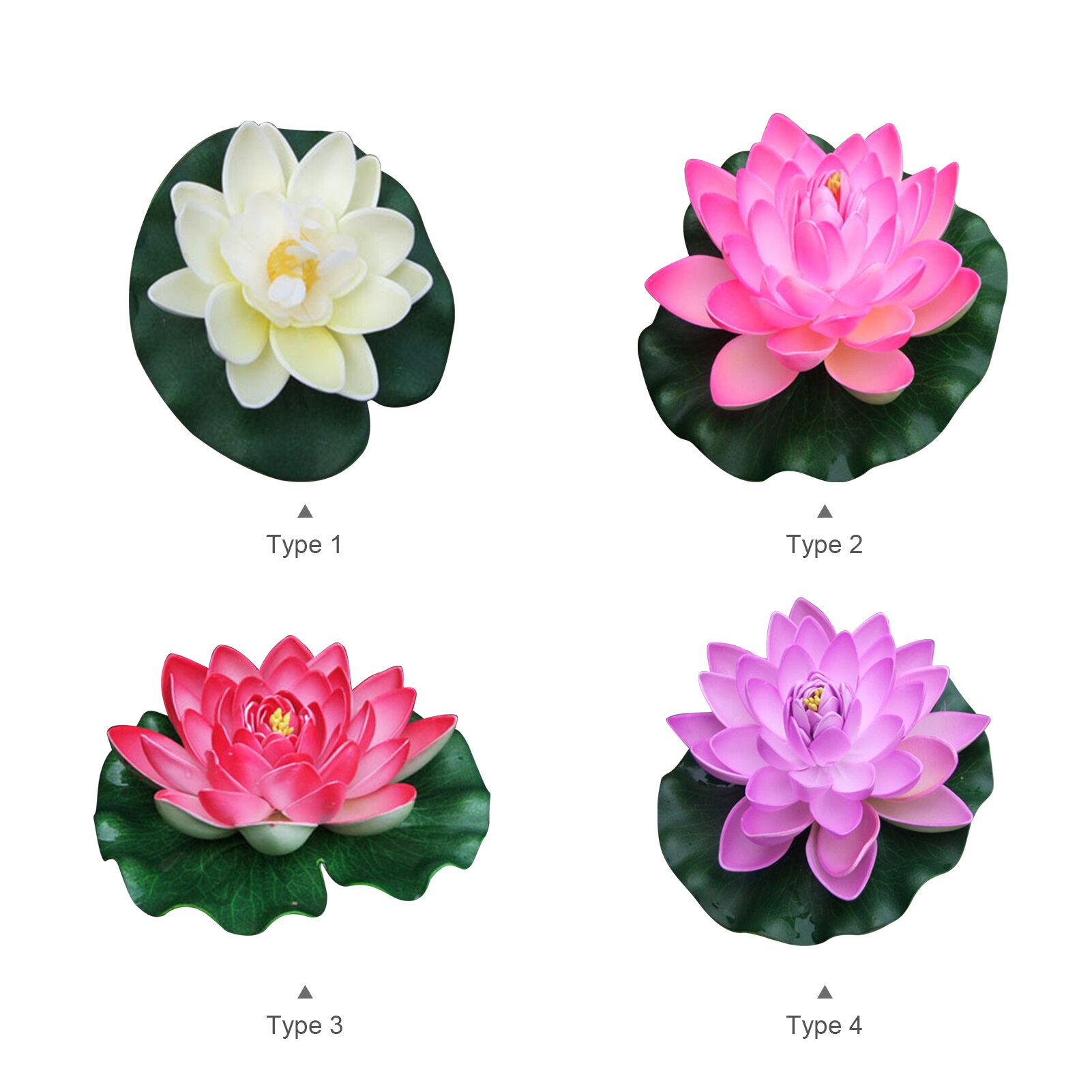7 Inch Kunstmatige Drijvende Lotus Bloemen Water Vijvers Foam Lotusblad Nep Lelie Pad Drijvende Zwembad Thuis Vijver Fish Tank decoratie