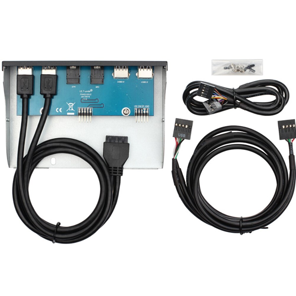 USB Hub interne bureau 5.25 pouces panneau avant HD Port Audio pièces de rechange durables boîtier PC 20 broches accessoires facile à utiliser