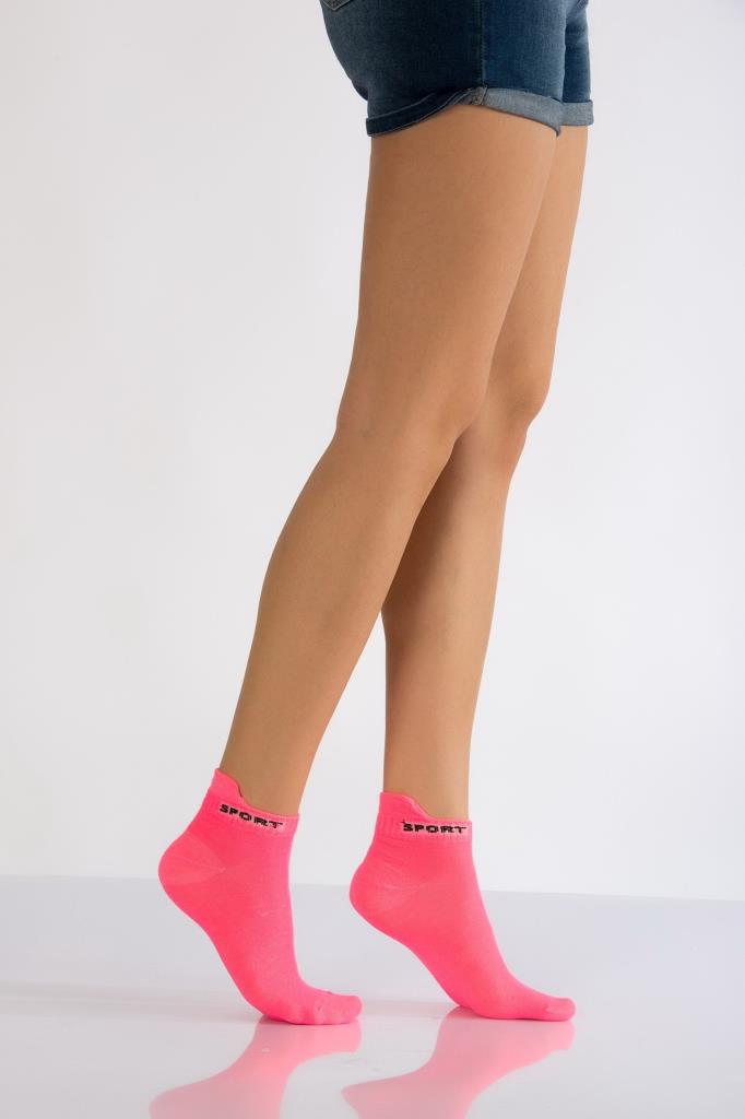 Idilfashion atletas femininos-eared booties Socks-FUCHSIA-B-ART023 (pacote 3llü)