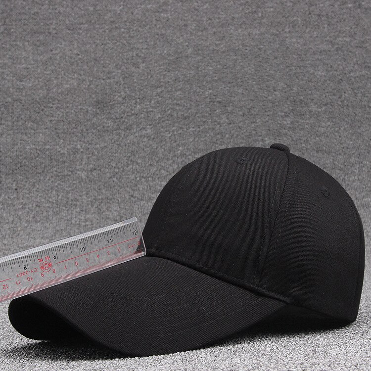 55-60cm 60-65cm 11cm long visor large head Man Big Size Causal Peaked Hats Cool Hip Hop Hat Man Plus Size Baseball Caps: black / 55 to 59cm