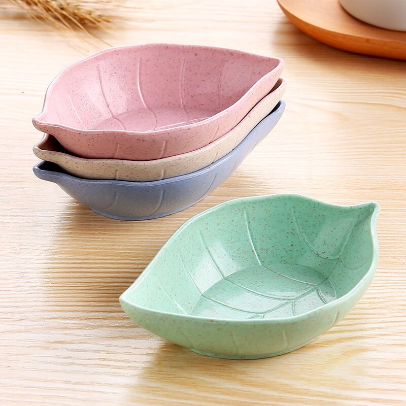 1PC multi-usages blé paille bol vinaigre assaisonnement solide soja plat Sauce sel Snack petite assiette cuisine fournitures