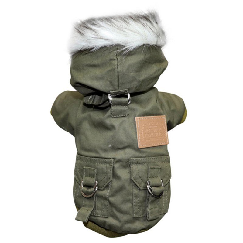 Hond Jas Mouw Hooded Winter Verdikking Bovenkleding: green / XS