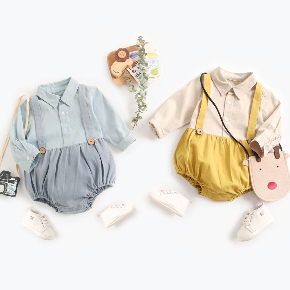 Pasgeboren Baby Jongens Lange Mouwen Romper 2022 Lente Herfst Baby Voorste Knoppen Mode Bodysuits Baby Jumpsuits Playsuit