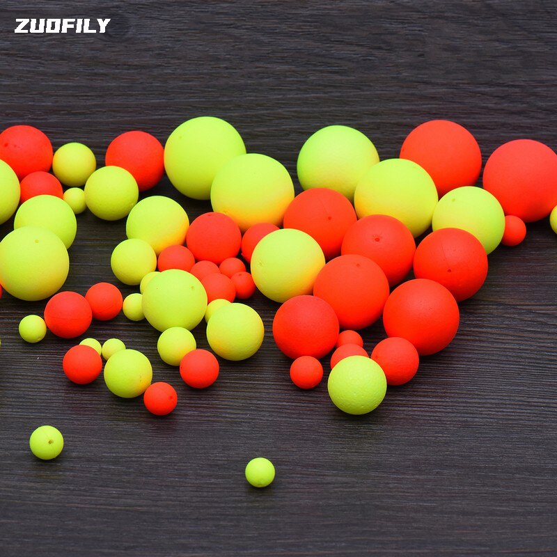 100PCS/lot φ 6.5mm-27mm EPS Foam Fishing Float Hard Balls Buoyancy Ball Float Gear Fish Float Outdoor Fishing Floating Accessory