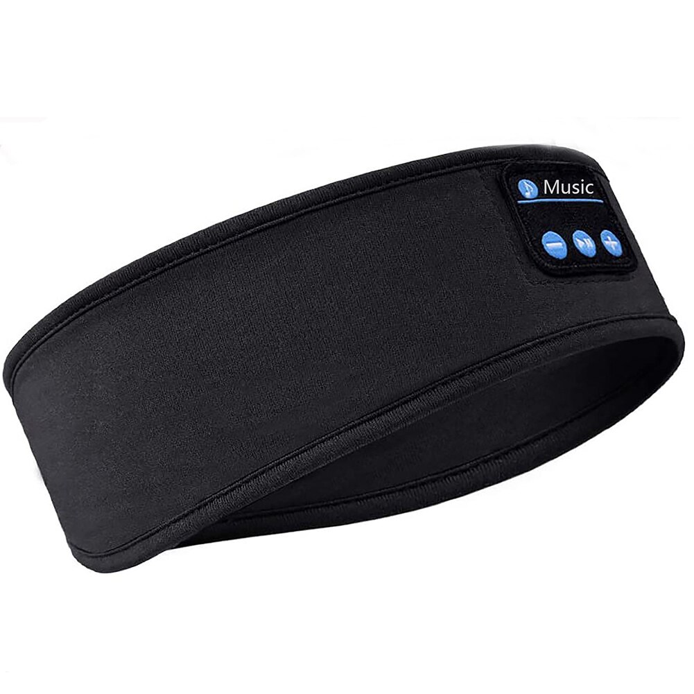 Bluetooth Headband Bluetooth Music Call Sports Headband Running Yoga Music Headscarf FOU99: Black