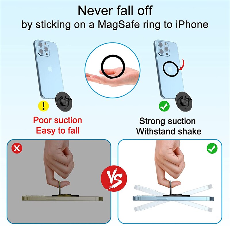 4PCS for Magsafe Wireless Charger Sticker for IPhone 13 12 Pro Max Mini Phone Metal Magnetic Macsafe Fast Charging Ring Holder