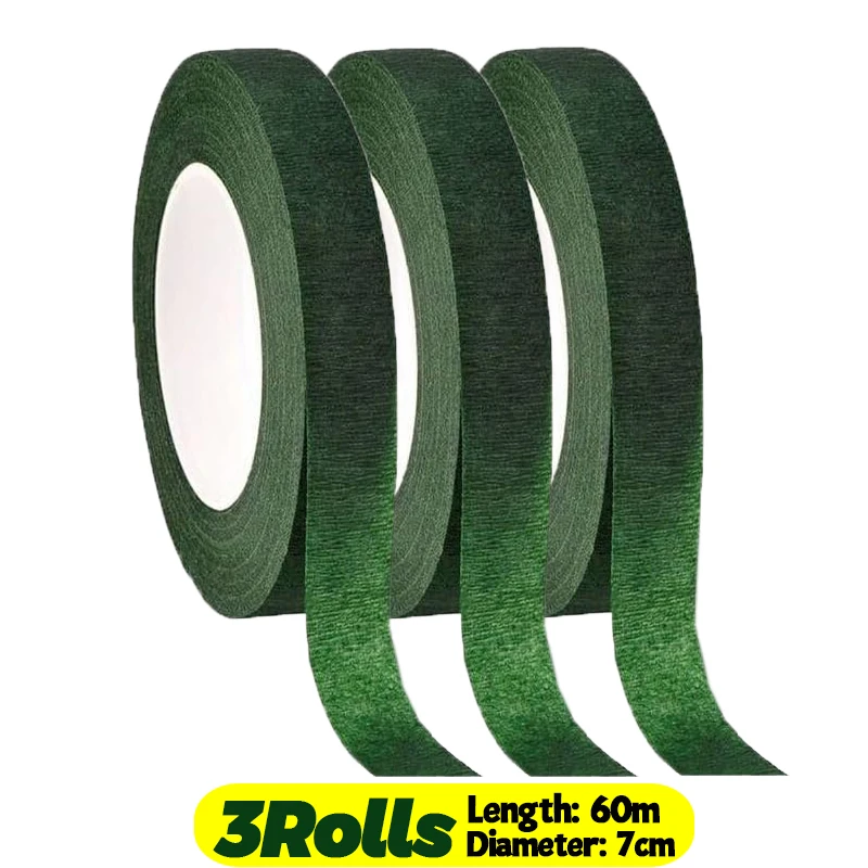 1/20 rollos de cintas florales de ramo verde, cinta autoadhesiva de papel para envolver estambres, decoración de flores DIY para accesorios de de boda de floristería: Negro