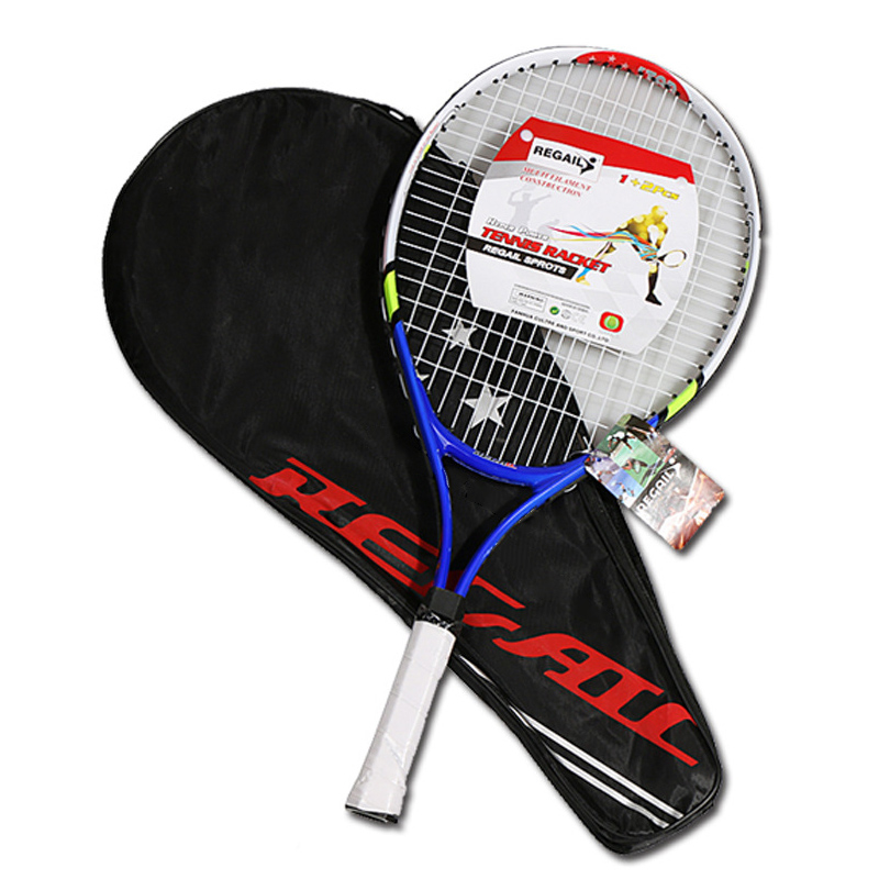 Kids Junior Children Sports Tennis Racket Aluminum Alloy PU Handle Tennis Racket NCM99: Blue