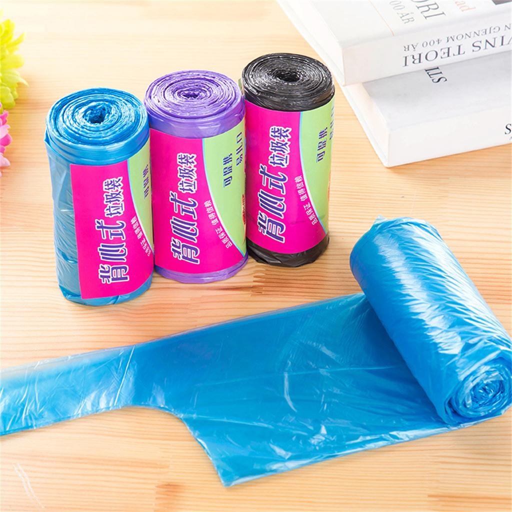 Vest-type Large Garbage Bag Thick Roll Disposable Plastic Bag Household Rubbish Bags Plastic Trash Bag Kitchen Tools 20 pcs