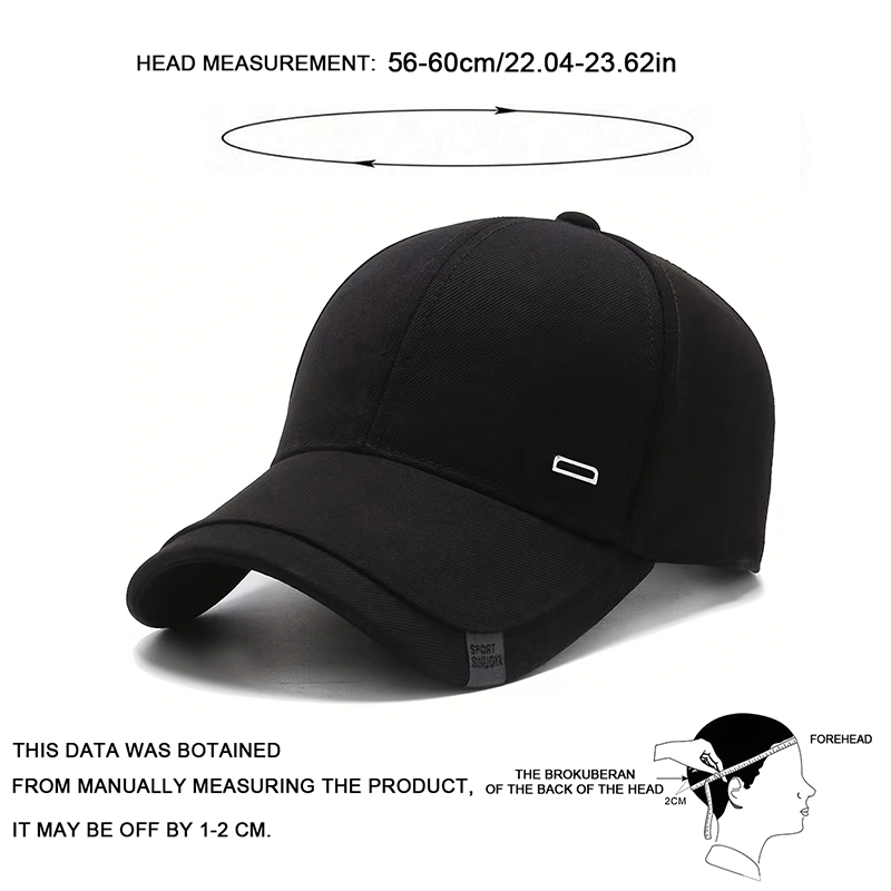 Unisex Square Silver Buckle Label Baseball Caps Spring Autumn Outdoor Adjustable Casual Hats Sunscreen Hat