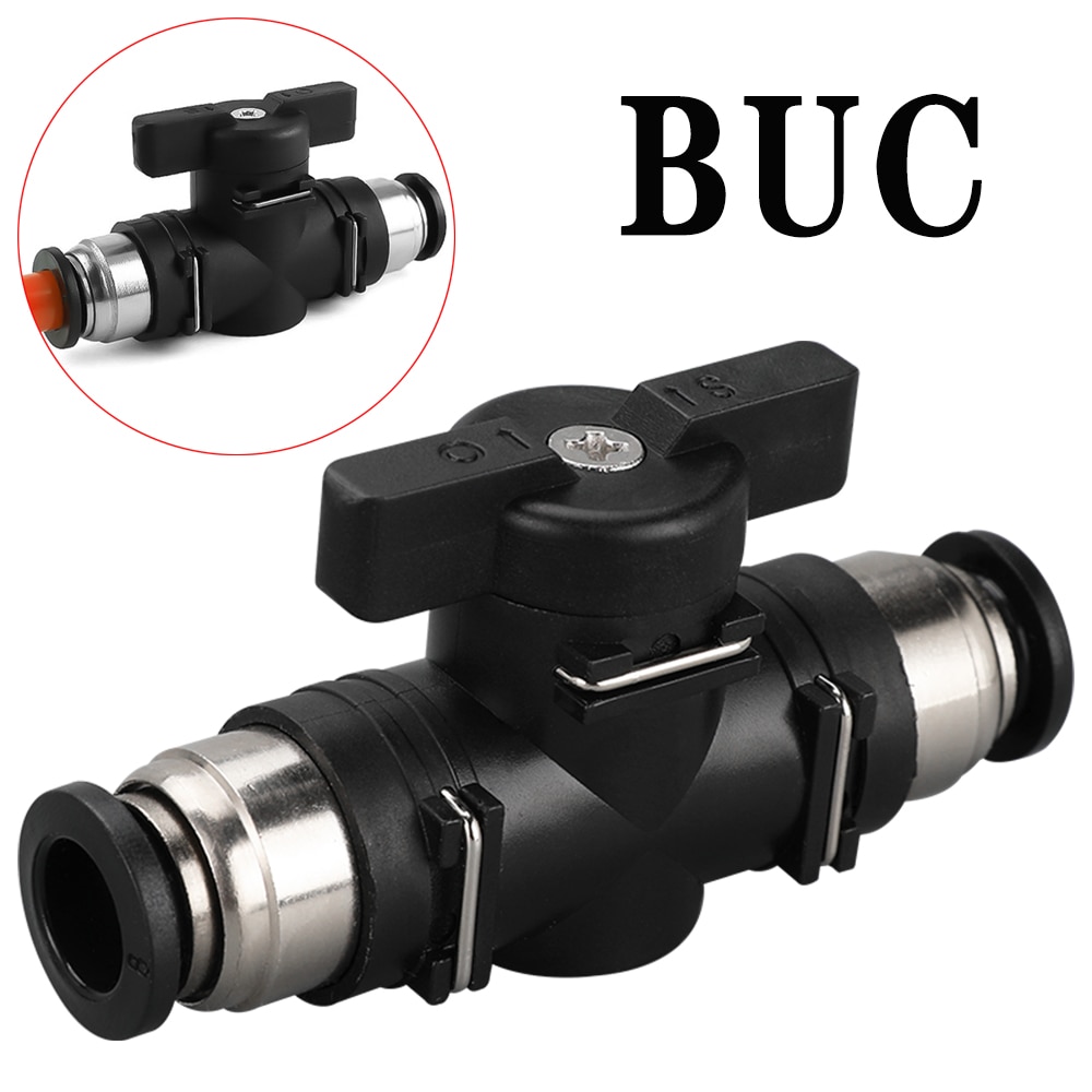 Buc 4 6 8 10 12mm pneumaattinen pikaliitin pu letkuliitin manuaalinen venttiili ohjauskytkin manuaalinen palloventtiili