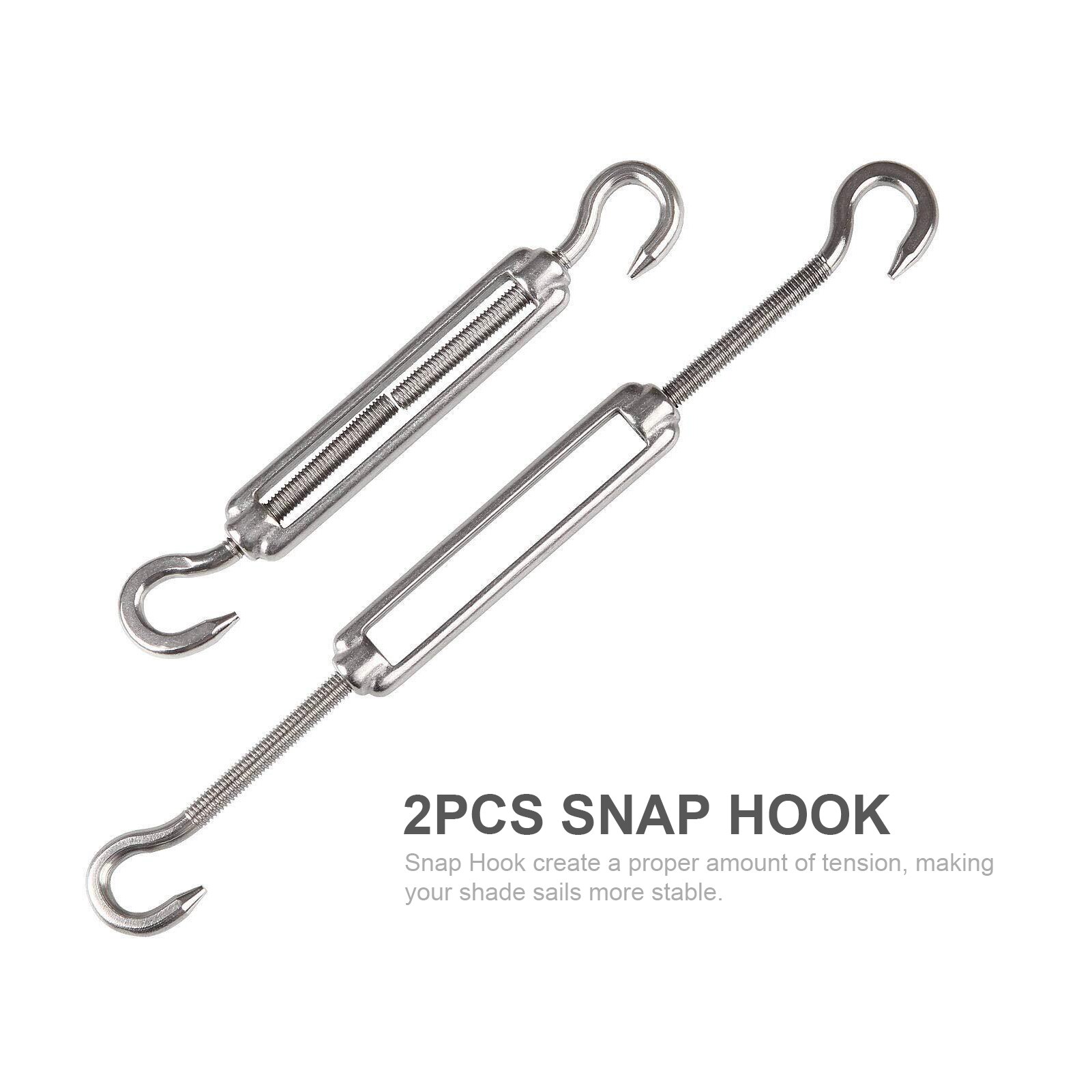 Sun Shade Sail Canopy Accessory 24pcs/set 304 Stainless Steel Hardware Kit Turnbuckle Pad Eye Carabiner Clip Hook Screws Silver
