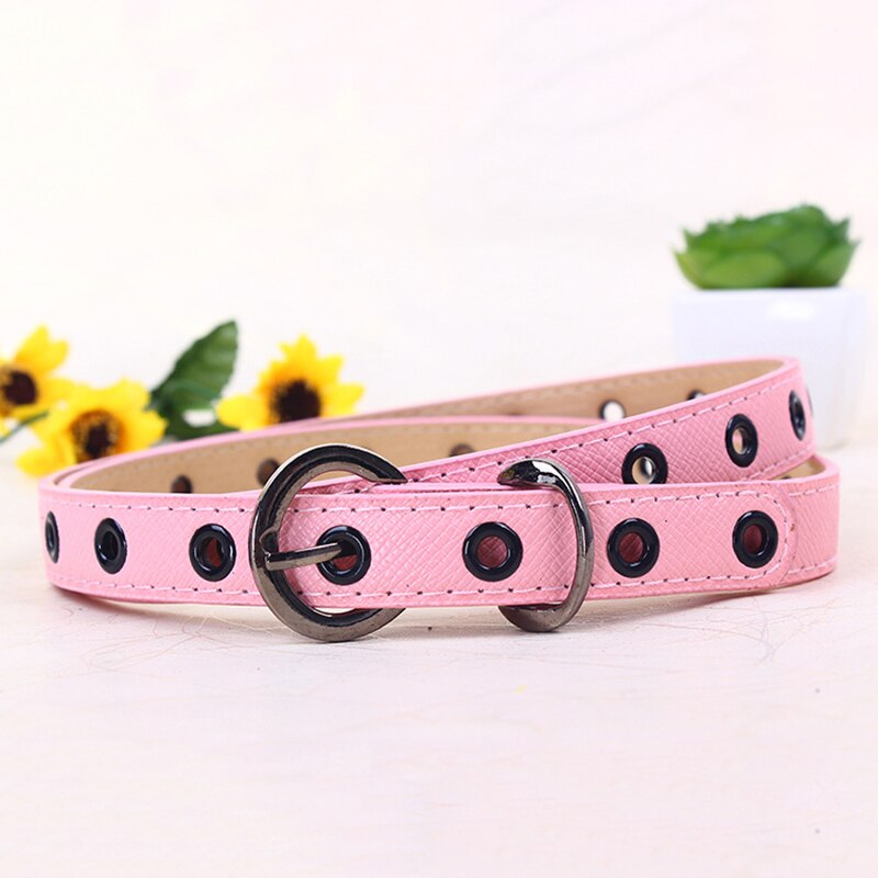 Jongens Meisjes Taille Riem Klassieke Kinderen Riem Pu Leer Snoep Kleur Tailleband Lichtmetalen Gesp Taille Riem Mode Decoratieve Riem: Roze