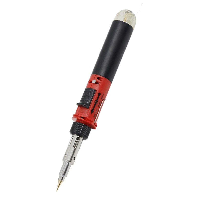 Gas Soldering Iron Kit Igniting Blow Torch Butane Pen Shaped Cordless: Red