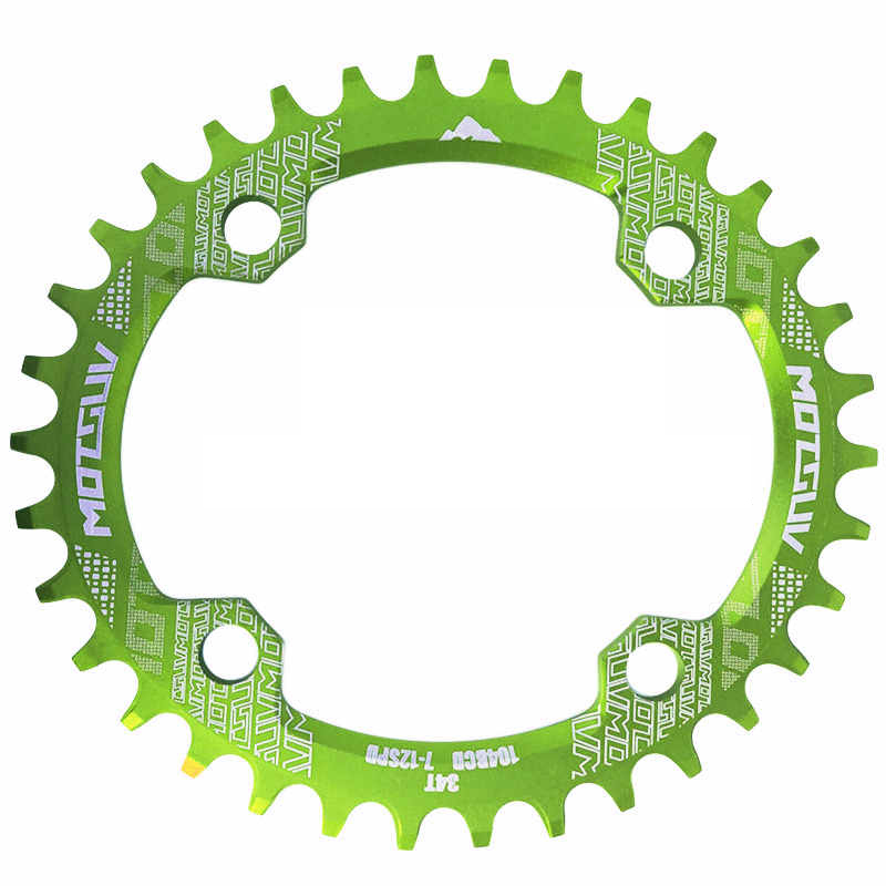 Motsuv ovaal kettingblad 104 bcd voor shimano mtb fiets kettingblad 32t 34 36 38t ultralichte tandplaat kettingwiel 104 bcd: Groente / 32t